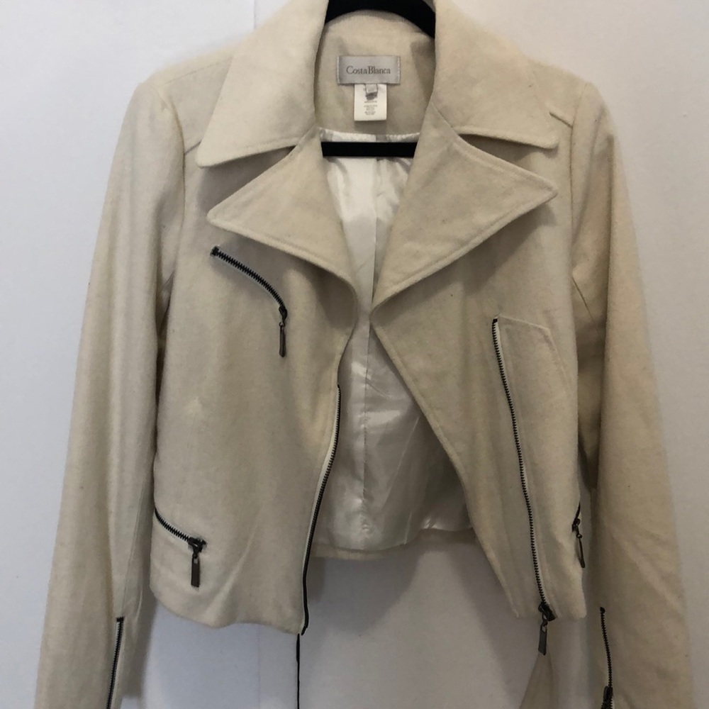 Off-White biker jacket.